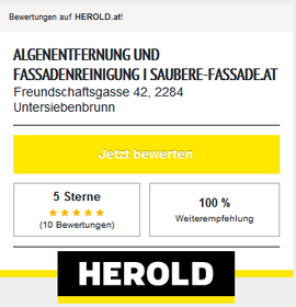 Bewertungen auf HEROLD.at: 5 Sterne, 100% Weiterempfehlung